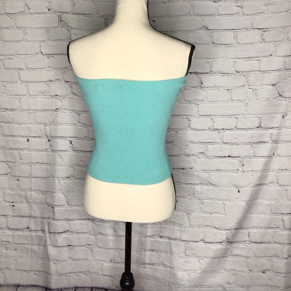 Zara Sea Foam Green Cropped Knit Tube Top Medium
